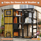 GO Large Cat Catio - 4 Tiers Cat Enclosure for Outdoor Spaces