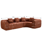 110" Modern Curved L-Shaped Modular Sectional Sofa