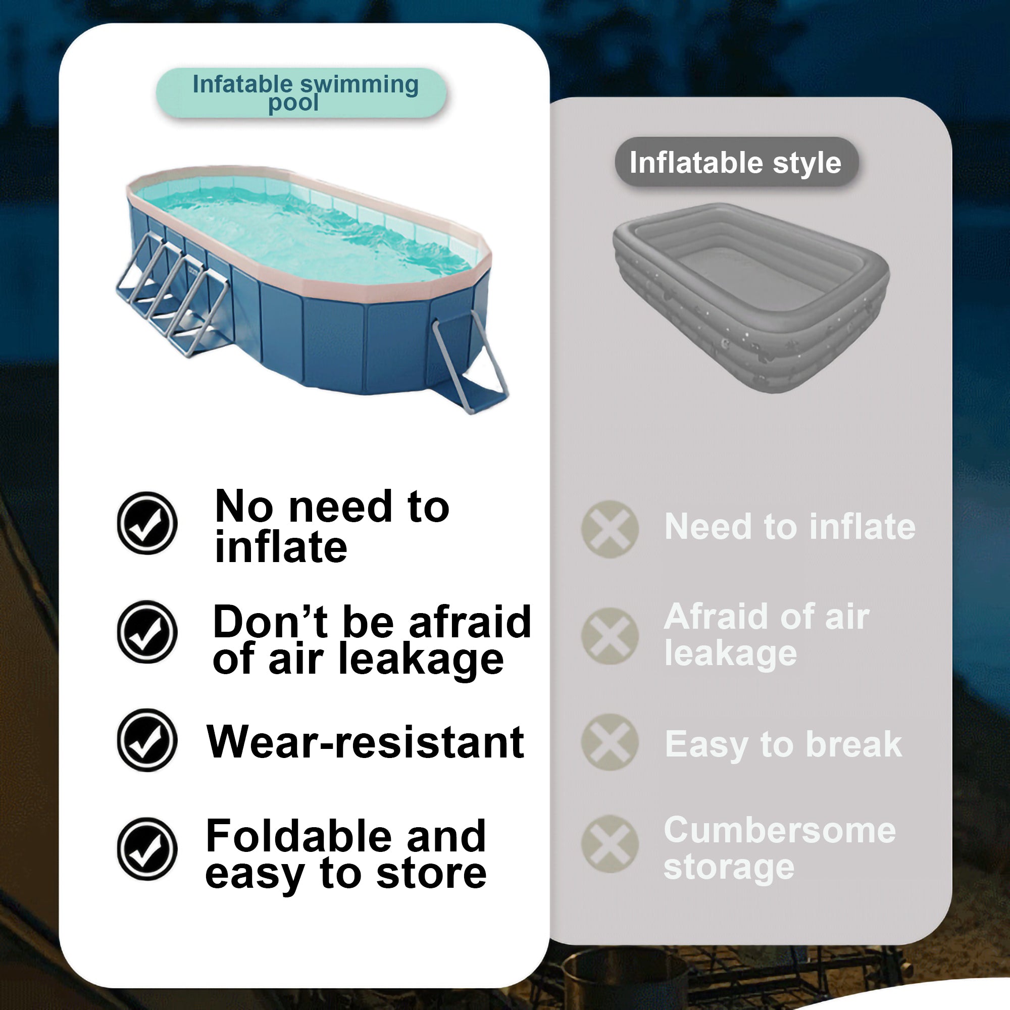 1.8m PVC Folding Pool