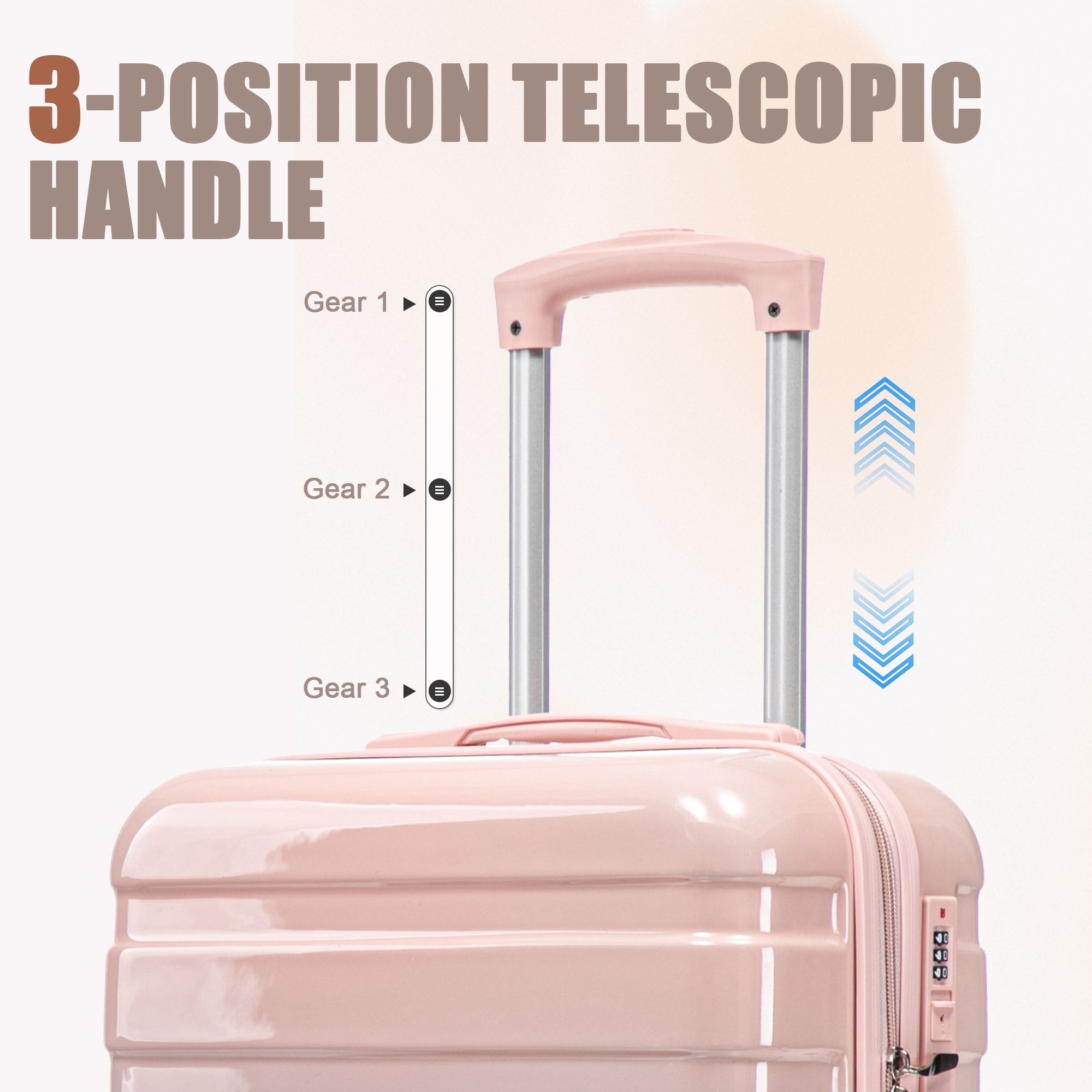 14"/20" 2-Pieces PC Spinner Wheel Carry On Luggage Set