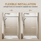 Adjustable Glass Shower Door 56"–60" W x 72" H