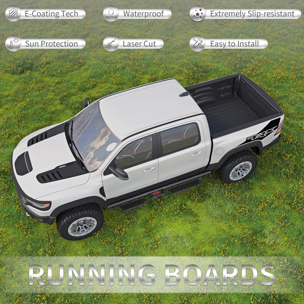 Heavy-Duty Steel Dual Stair Running Boards for Dodge Ram
