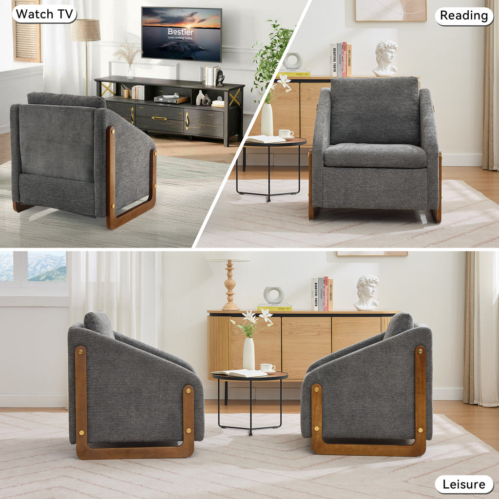 Chenille Fabric Modern Upholstered Armchair