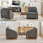 Chenille Fabric Modern Upholstered Armchair