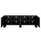 Stylish Thick Wavy Door TV Cabinet with Adjustable Shelves