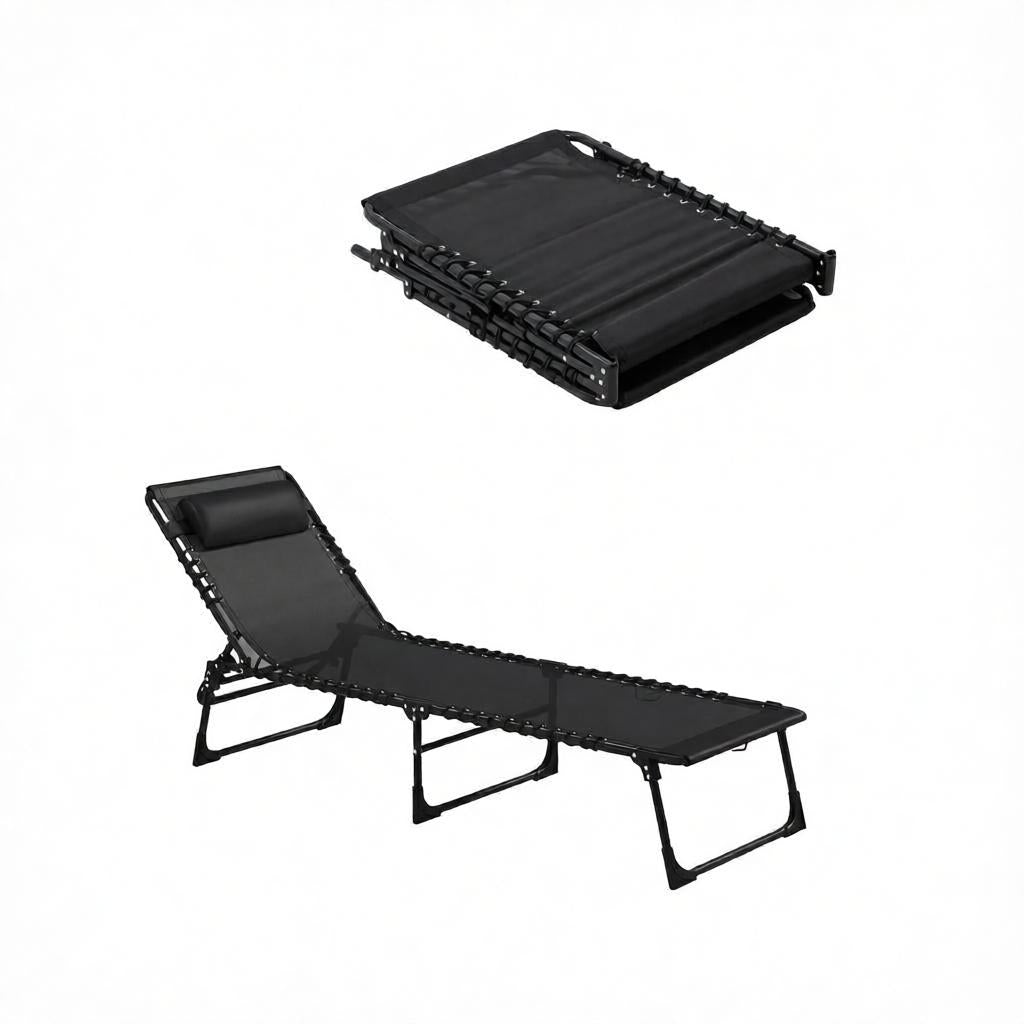 2-Piece Folding Chaise Lounge Pool Chairs