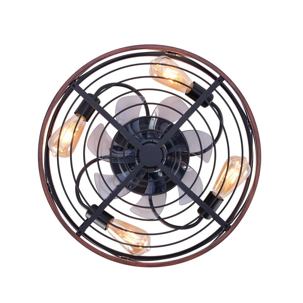 20'' Mounting Type Caged Ceiling Fan with Lights and Remote Control