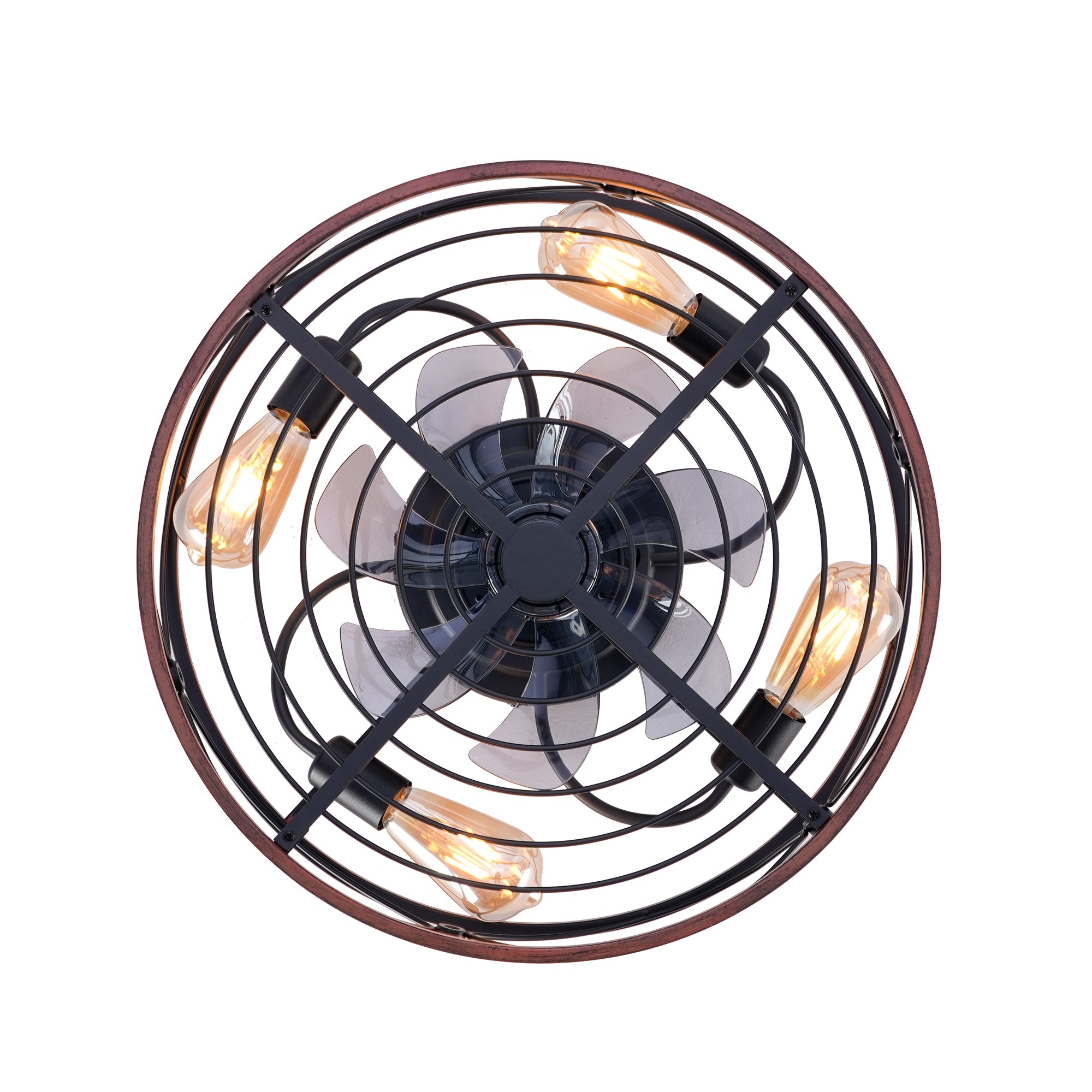 20'' Mounting Type Caged Ceiling Fan with Lights and Remote Control