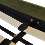Aspen Vertical Tufted Modern Headboard Platform Bed Set, Queen, Olive