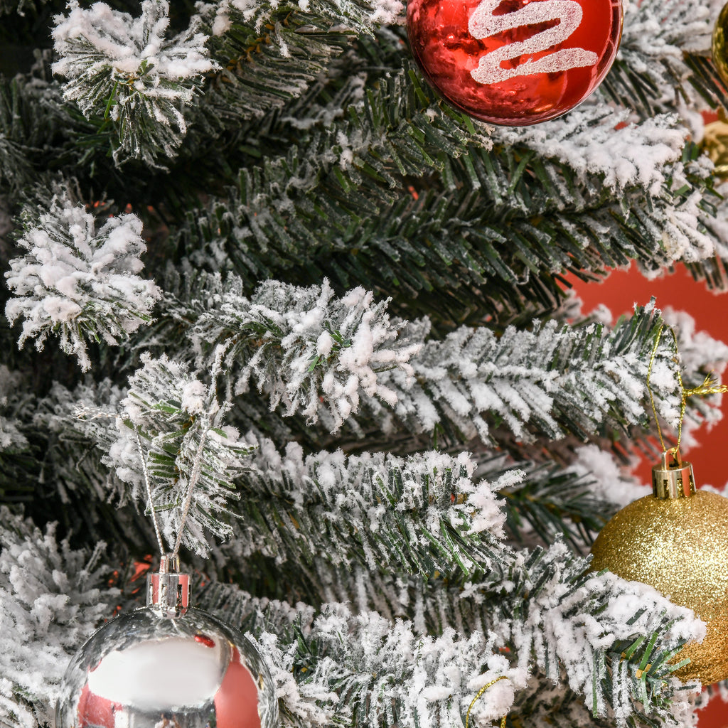 9ft Flocked Pencil Christmas Tree with Faux Snow
