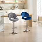 Bar Stools Set of 2 - Adjustable with Back and Footrest