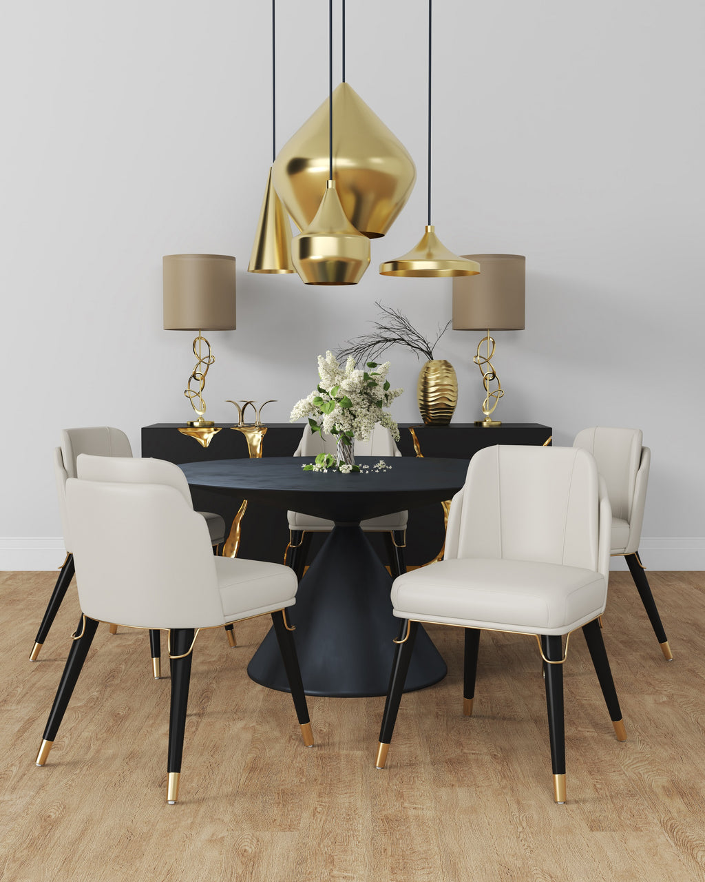 Estelle Wood Vegan Leather Dining Chair