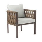 2-Pieces Outdoor Metal Patio Club Chair Set