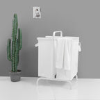 2-Tier Laundry Hamper 110L with Lid and Sorting Cards
