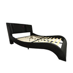 Faux Leather Upholstered Platform Bed Frame with LED Lighting
