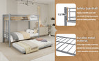 Silver Twin Metal Triple Bunk Bed Frame