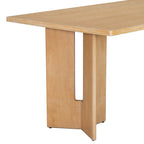 TREXM Farmhouse Wood Dining Table Set for 6 with Upholstered Chairs