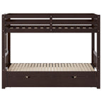 Twin Over Pull-out Bunk Bed with Trundle, Espresso