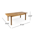 7 Pieces Acacia Wood Outdoor Dining Set with Dark