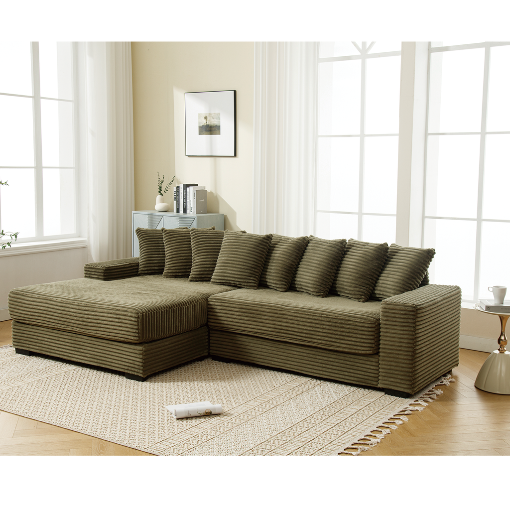 Oversized Two-Piece Velvet Sofa