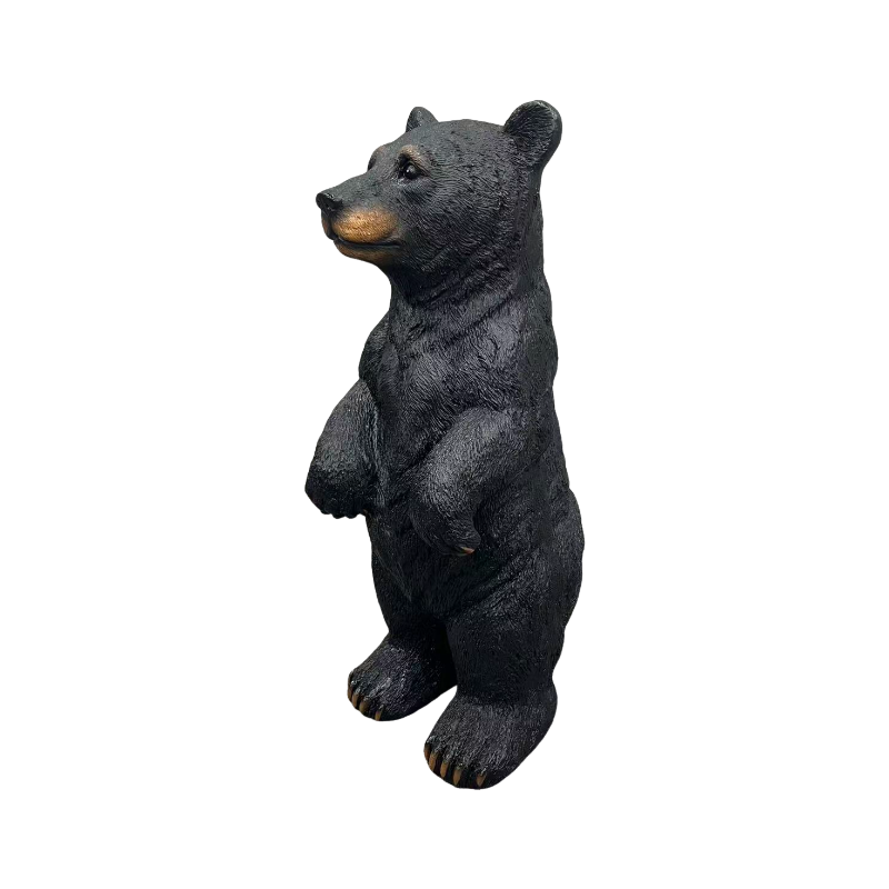 Weather Resistant Resin Standing Black Bear Sculpture