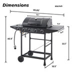 4 Burner BBQ Propane Gas Grill with Side Burner
