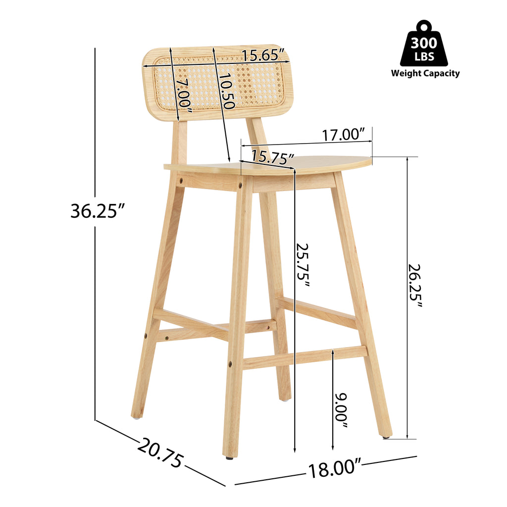 Bari Indoor Wood Barstool