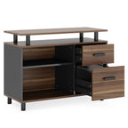 63" L-Shaped Executive Desk with File Cabinet
