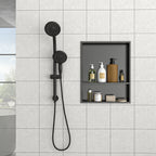 21" x 17" Stainless Steel Shower Niche Double Shelf, Gunmetal