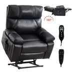 Black Leatheraire Heat Massage Dual Motor Recliner