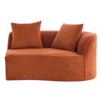 126" Curved Sectional Sofa (Dark Orange-D28 Full Foam)