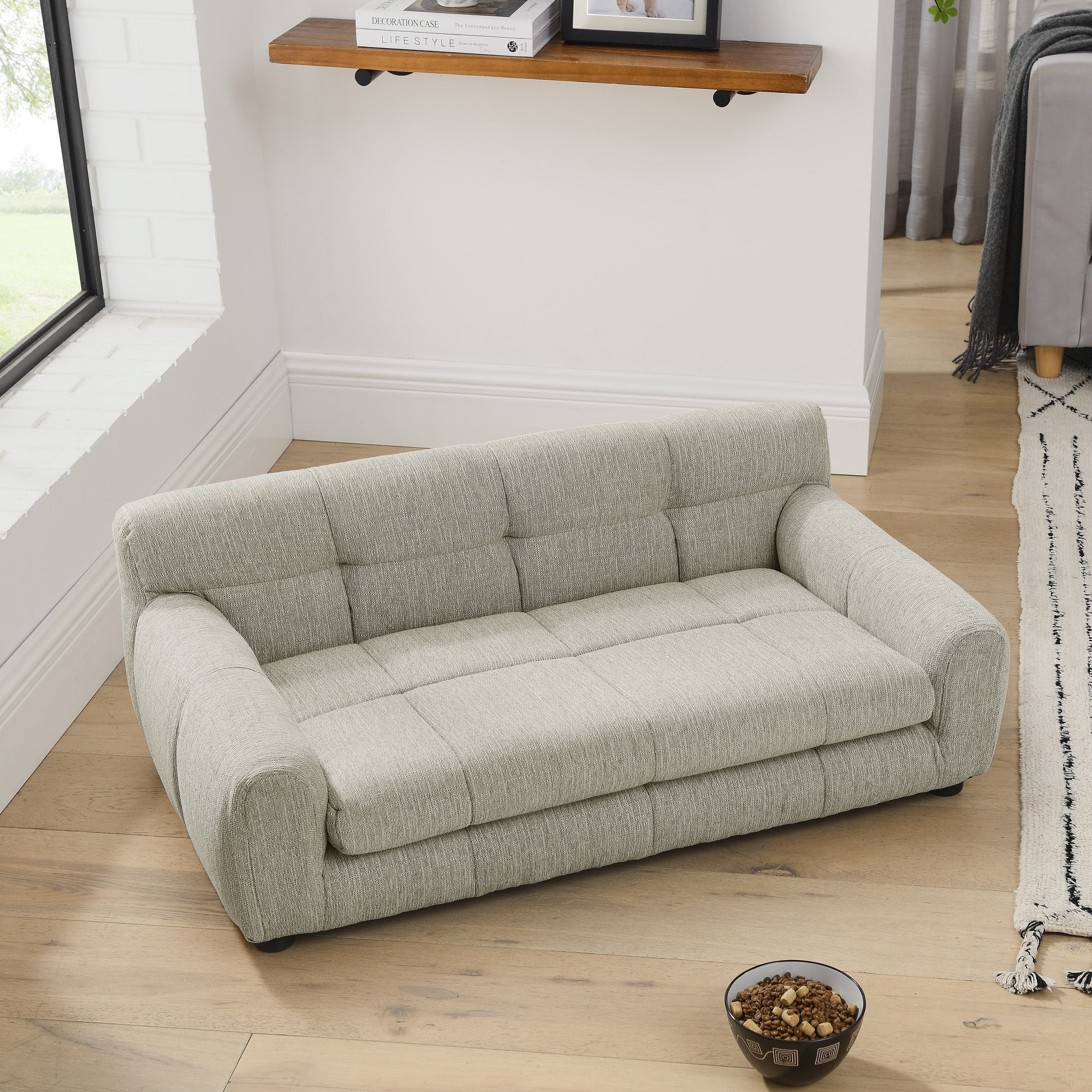 Soft and Comfortable Pet Sofa with Backrest and Armrests