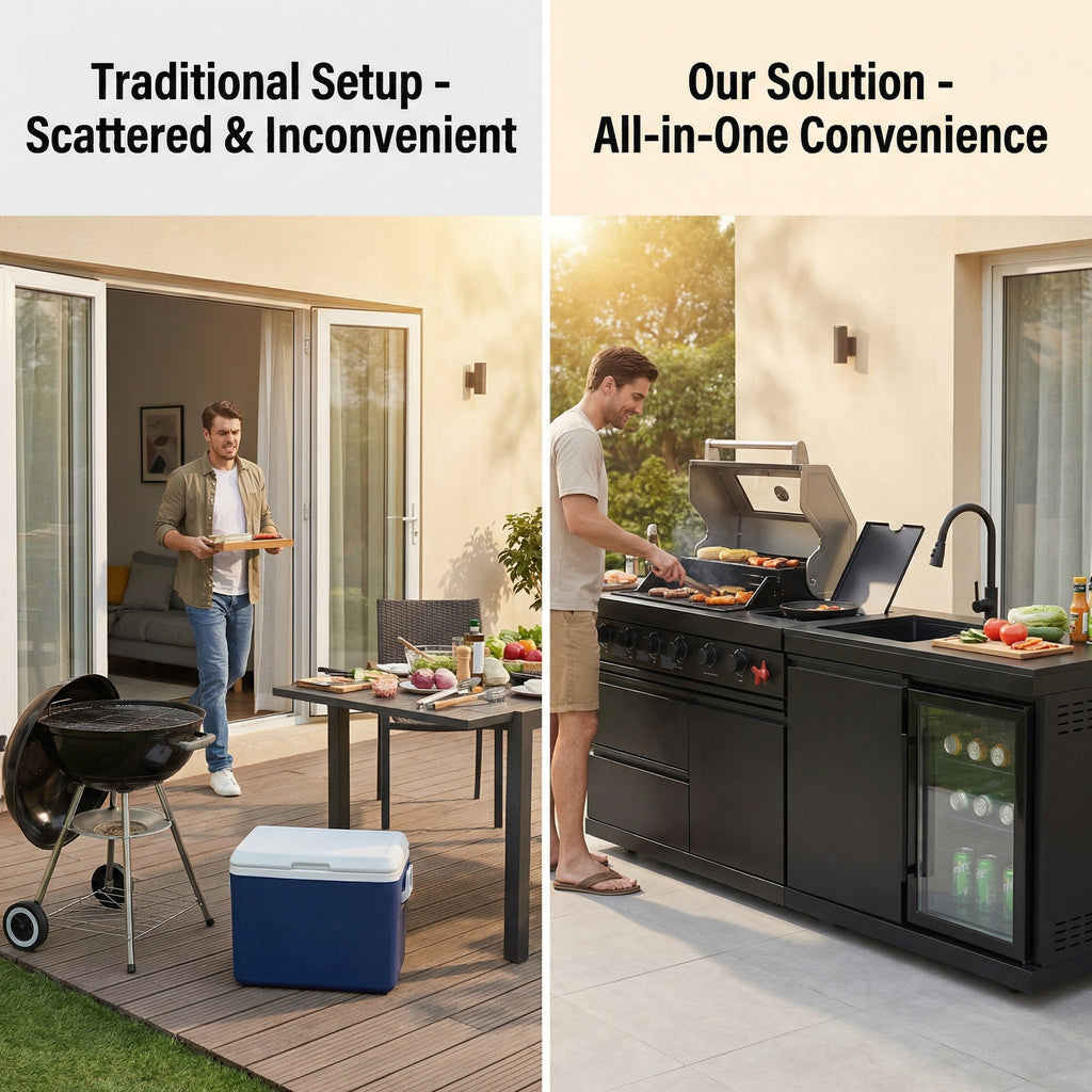 84-Inch Deluxe Stainless Steel Gas Outdoor Kitchen Barbecue Grill