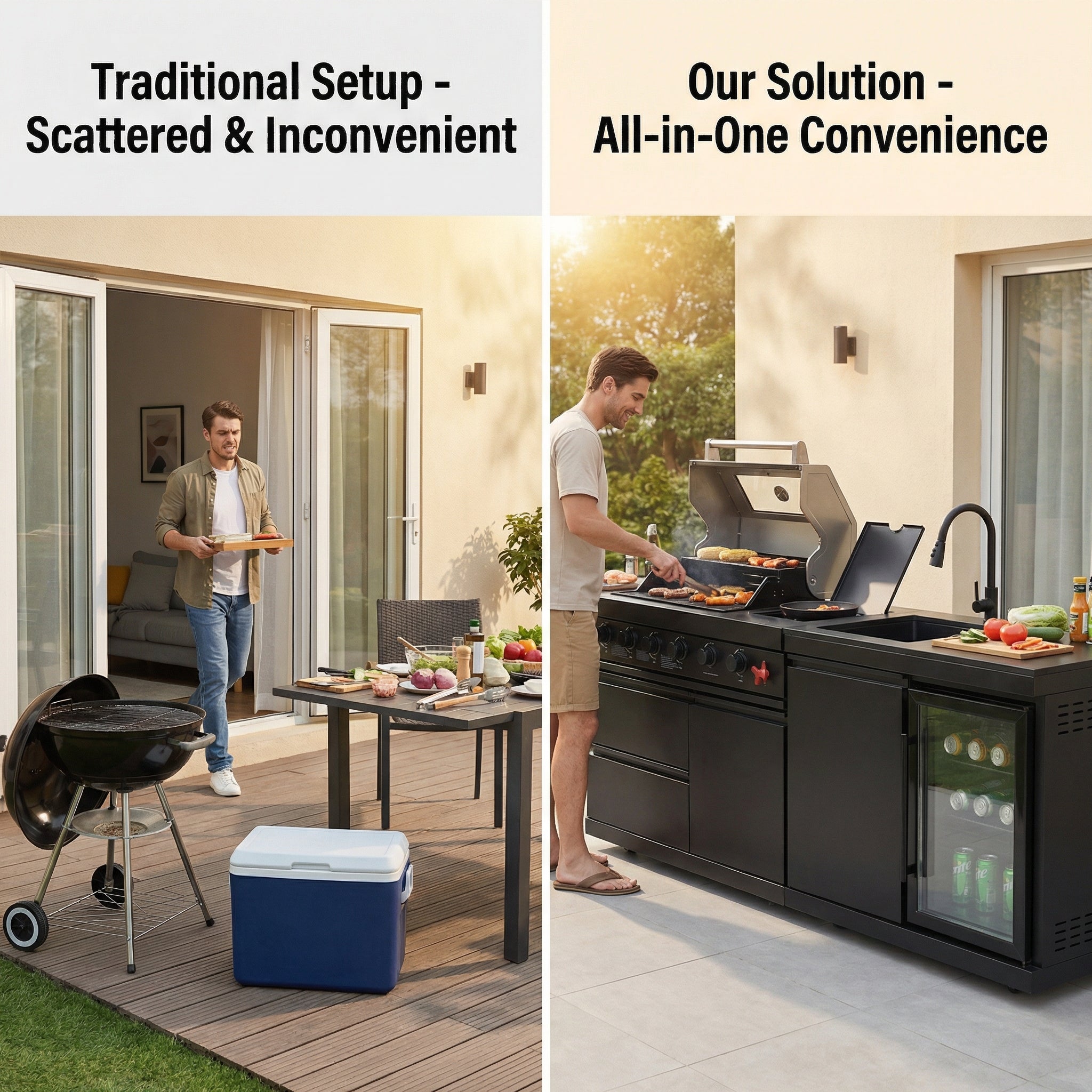 84-Inch Deluxe Stainless Steel Gas Outdoor Kitchen Barbecue Grill