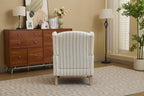 Modern Accent Chair with Retro Wood Legs