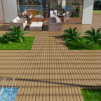 WPC Wood-Plastic Composite Patio Floor Tiles