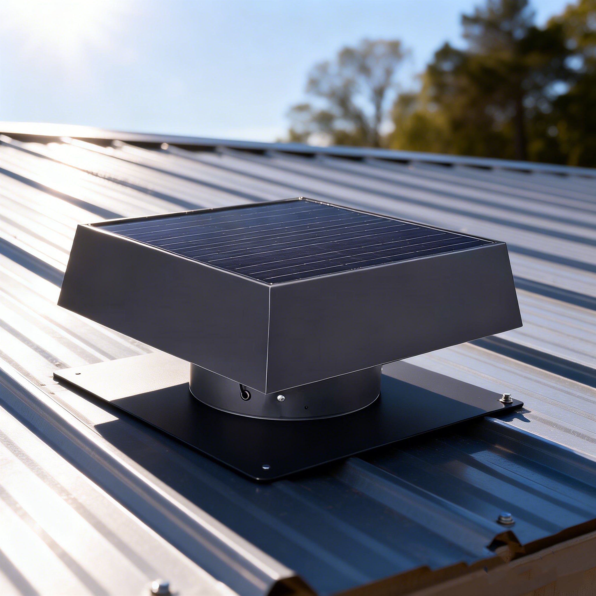 12" Flush Mount Trapezoid Solar Attic Vent