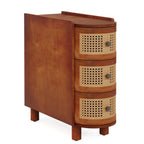 10.62" Narrow Rattan 3-Drawer End Table