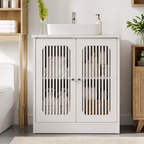 Louvered Double-Door Floor-Standing Bathroom Vanity