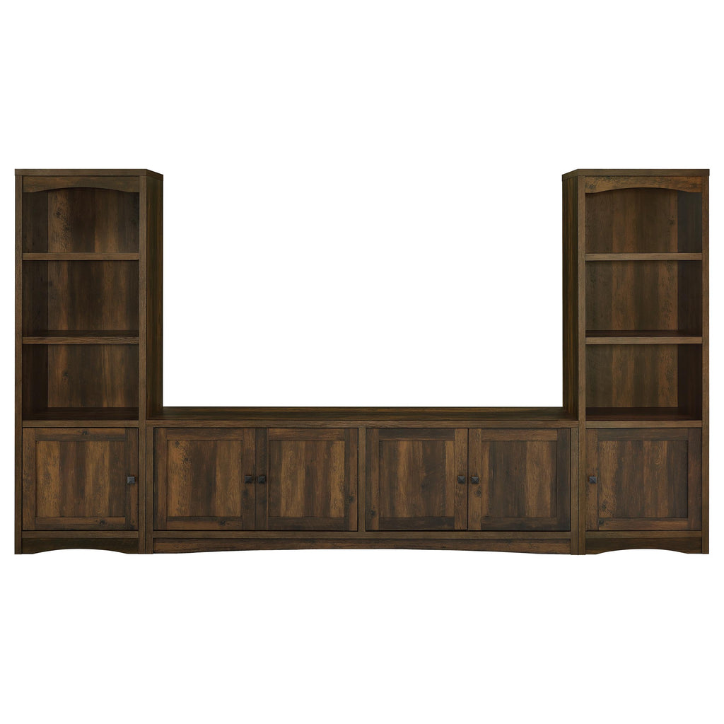 Lunetta Dark Pine 3-Piece TV Stand Entertainment Center