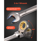 Flex-Head Ratcheting Wrench Set, 24-Piece SAE and Metric