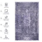 Maval Anthracite Washable Rug 3x5 Area Rug