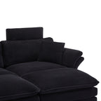 Deep Seat Sectional Sofa with Ottomans