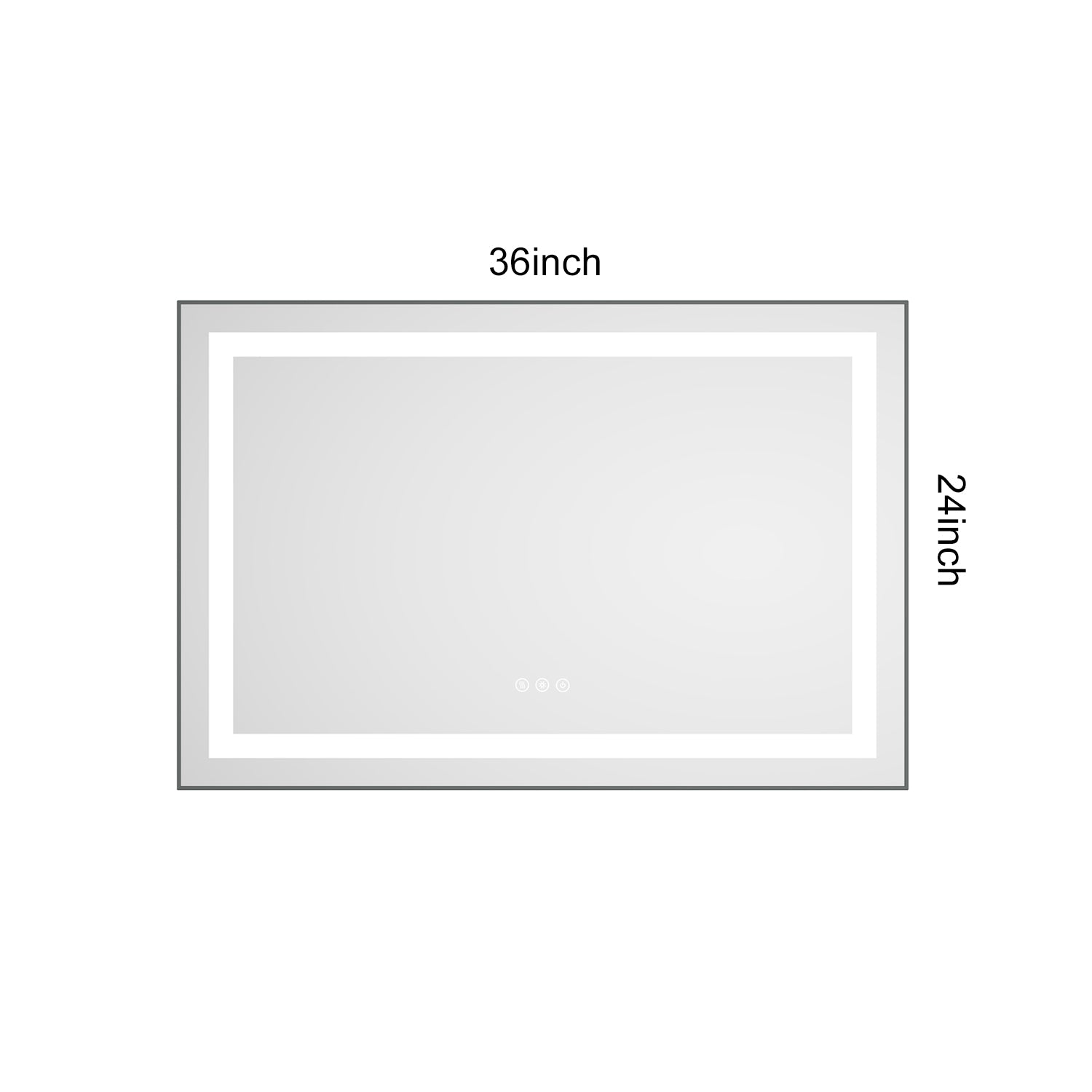 36" x 24" LED Bathroom Mirror with Front and Backlight