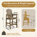 HDPE Bar Height Adirondack Chair with Cup Holder