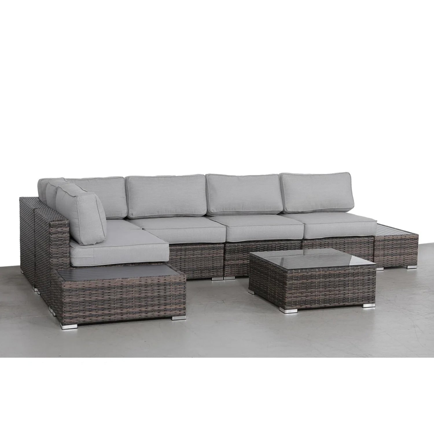 Fully Assembled 4-Seat Rattan Wicker Patio Conversation Set with Cushions