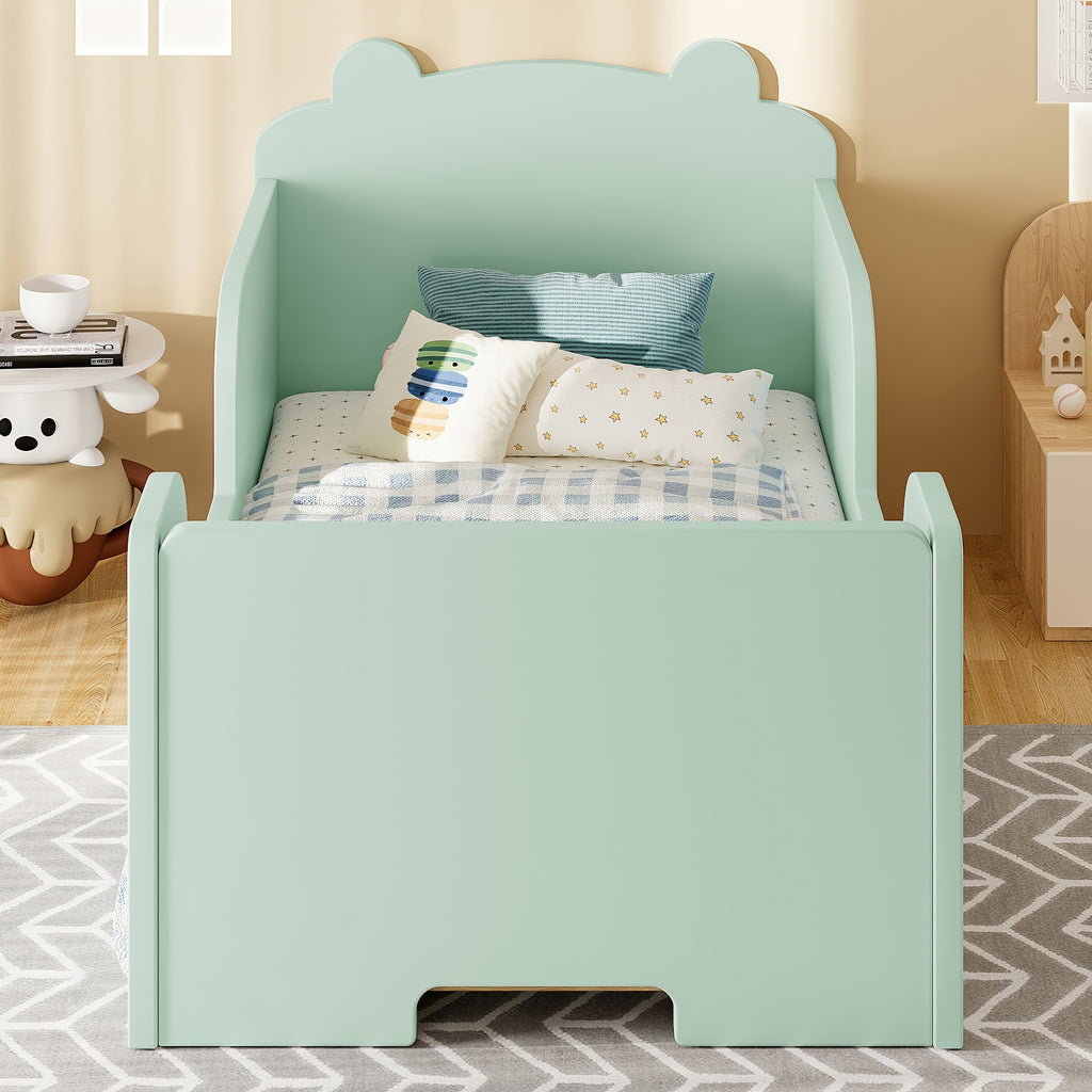 Toddler Floor Bed Frame, Bear Shape for Boys and Girls