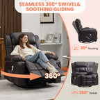 360° Swivel Rocker Recliner with Vibration Massage and Heat