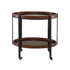Oval 2 Shelf Dark Kitchen Cart