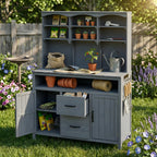 TOPMAX Large Fir Wood Potting Bench